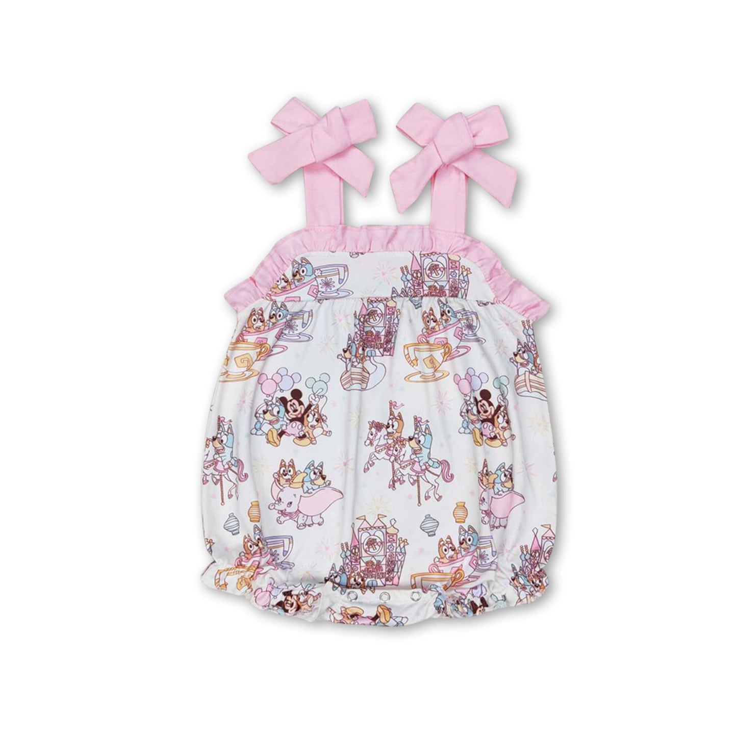Rosa Träger Einhorn Hund Maus Baby Mädchen Strampler
