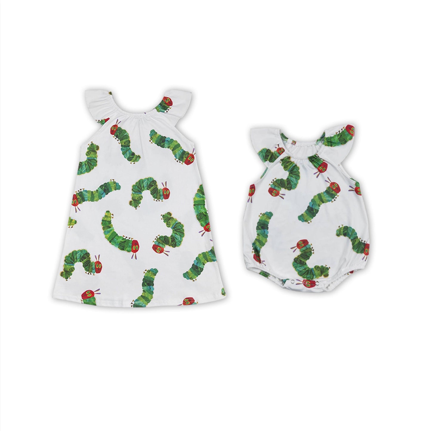 Flutterärmel Raupen-Strampler für Baby-Mädchen, Sommer