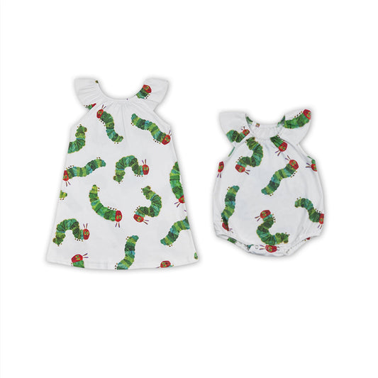 Flutterärmel Raupen-Strampler für Baby-Mädchen, Sommer