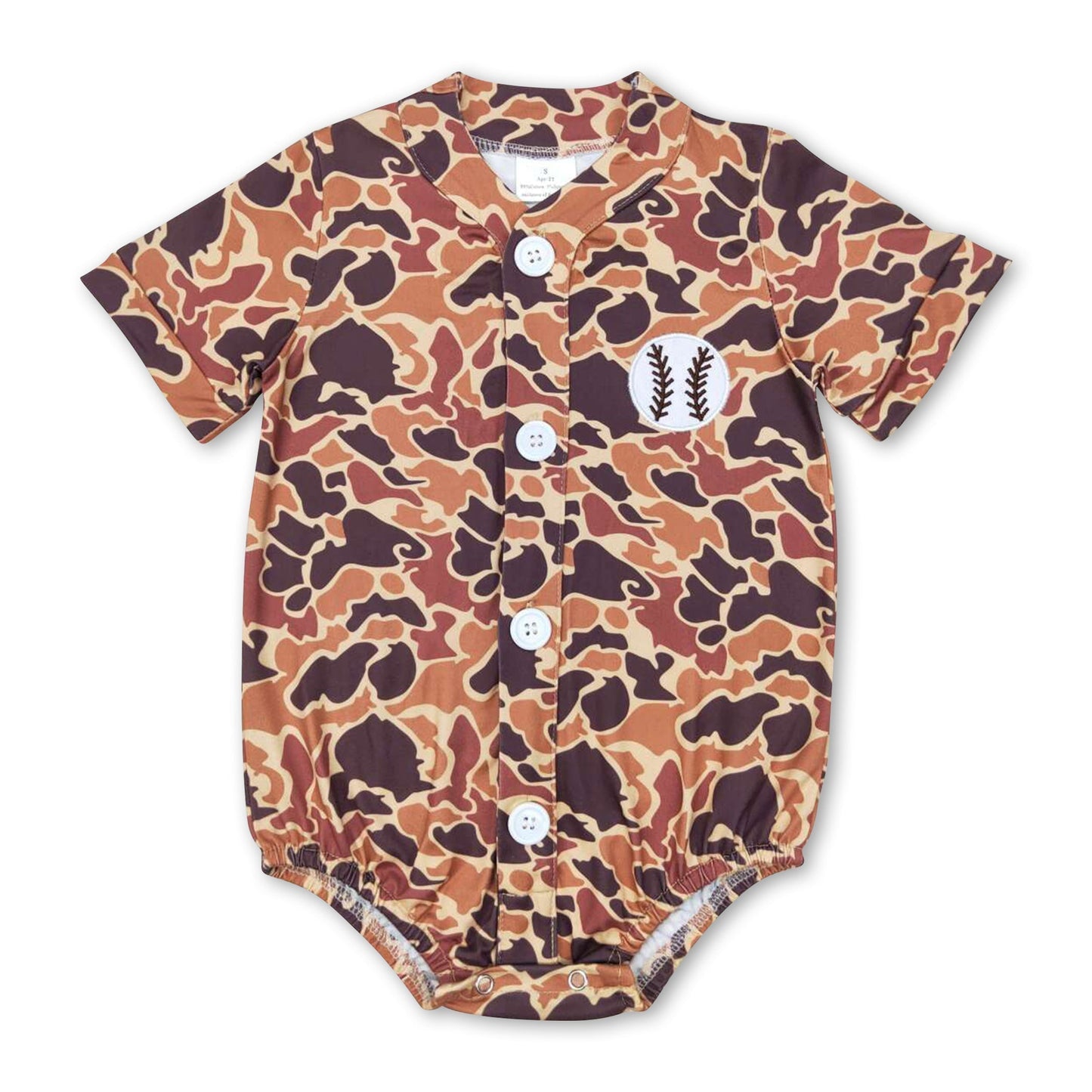 Brauner Camo Baseball-Strampler für Baby-Jungen