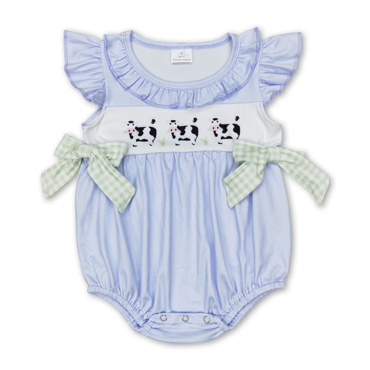 Flatterärmel Kuh Baby Mädchen Sommer Strampler