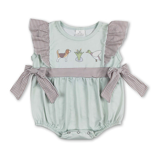 Strampler für Baby-Mädchen mit Entenmotiv und Volantärmeln
