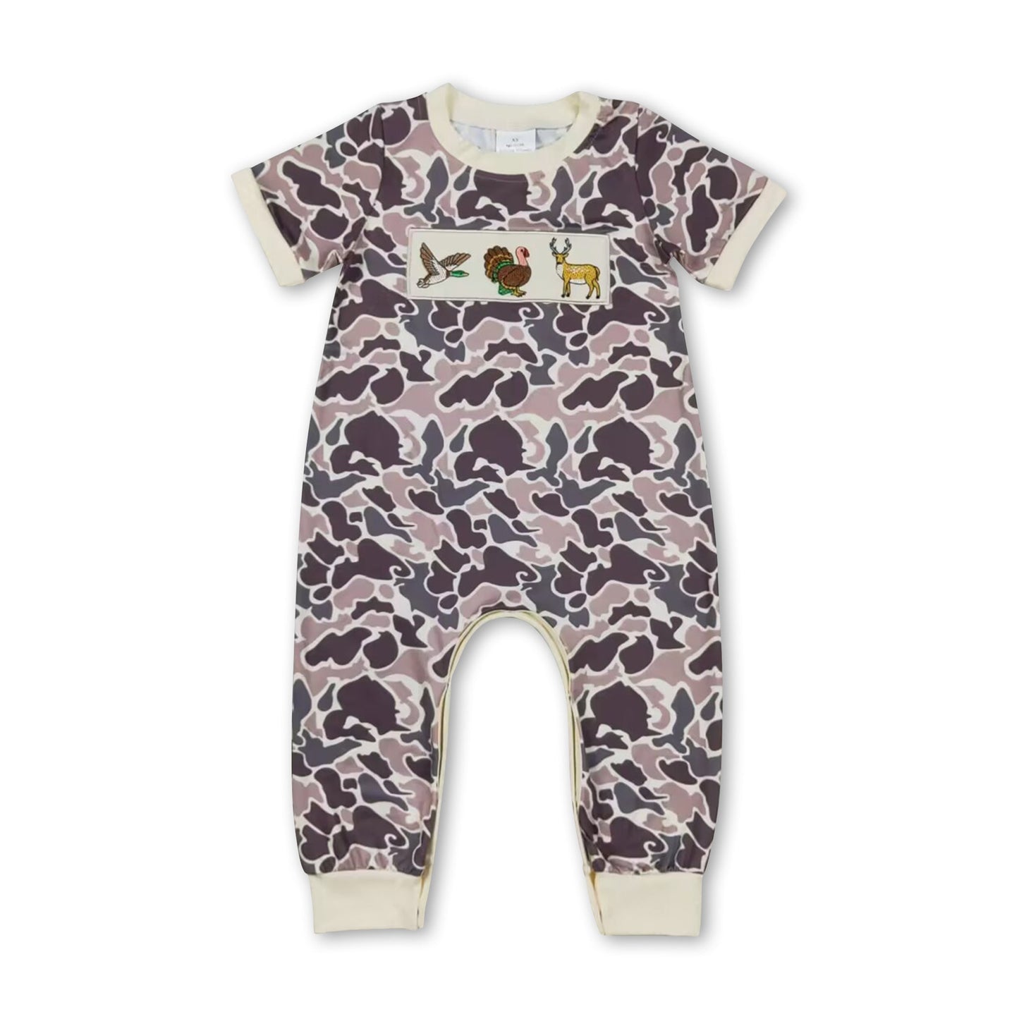 Kurzarm Ente Truthahn Hirsch Camo Baby Strampler