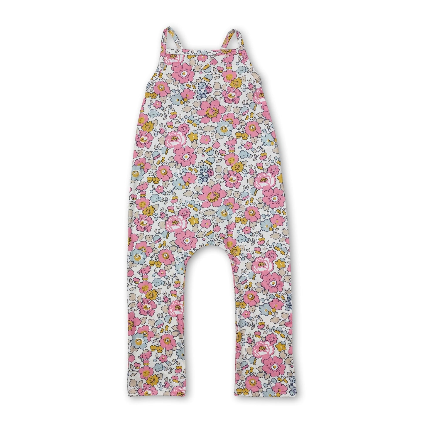 Träger-Strampler für Baby-Mädchen, rosa, gelb, Blumenmuster