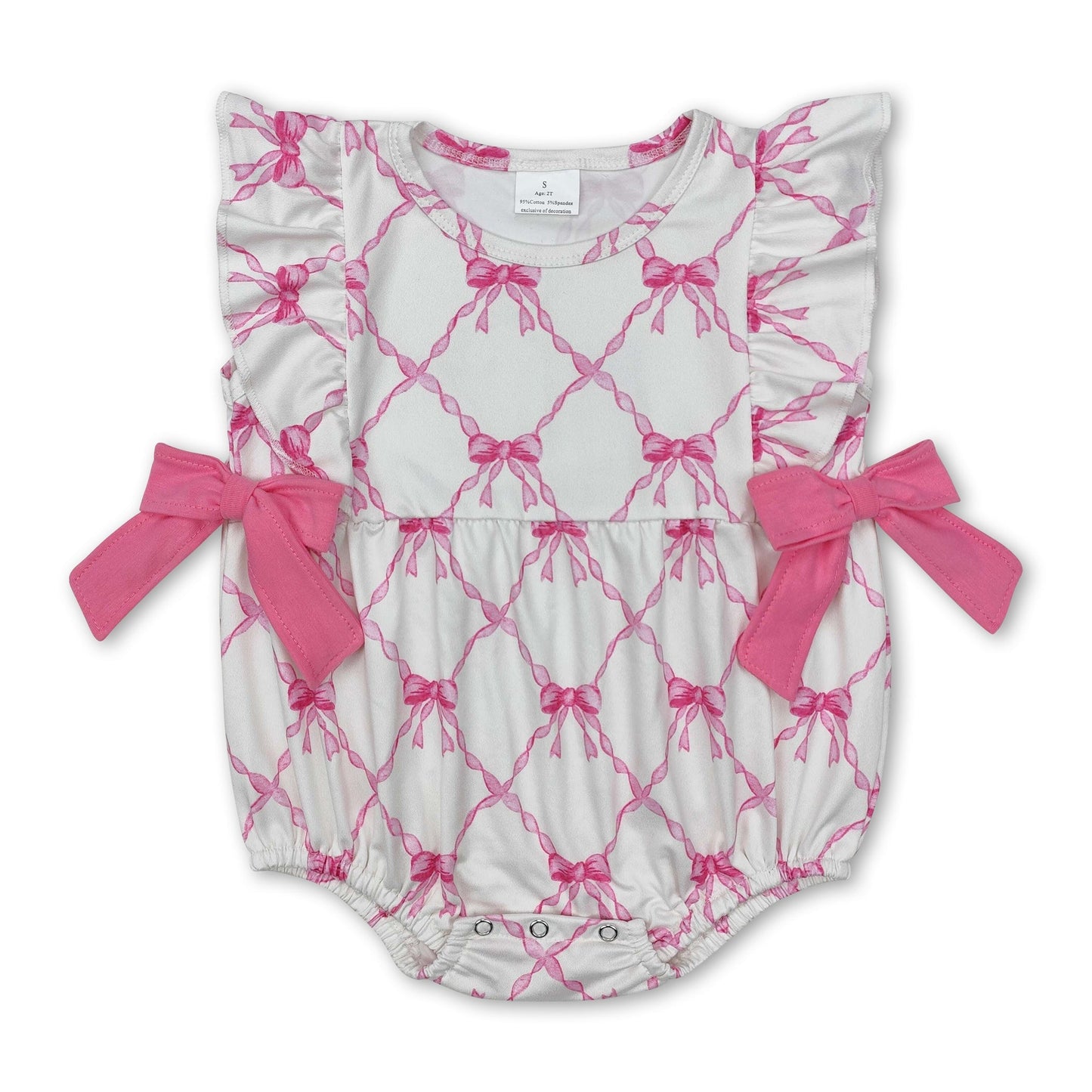 Rosa Schleife Rüschen Baby Mädchen Sommer Strampler