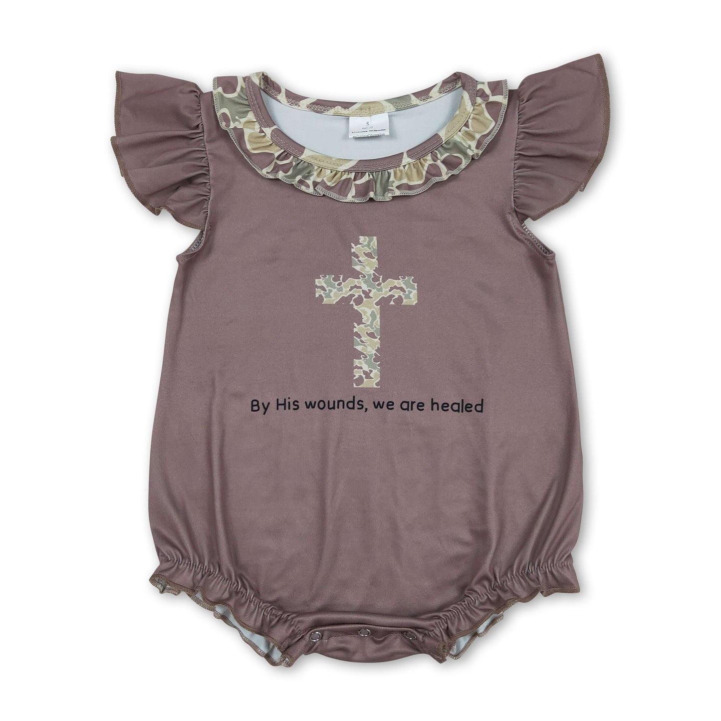 Flatterärmel Camo Kreuz Baby Mädchen Oster Strampler