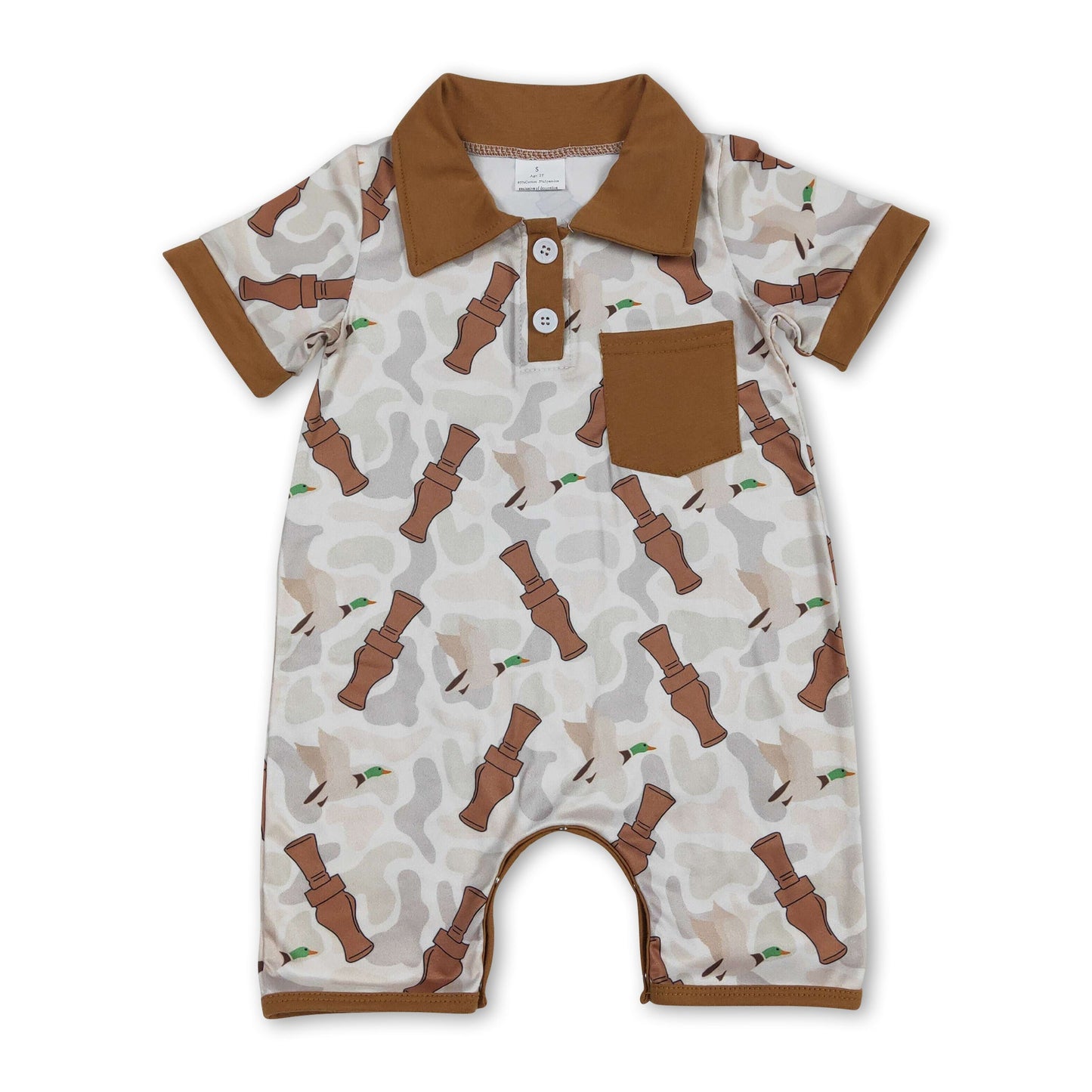 Kurzarm Camo Entenrufer Baby Jungen Polo Strampler
