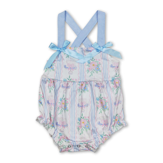 Träger Kuchen Blumen Schleife Baby Mädchen Sommer Strampler