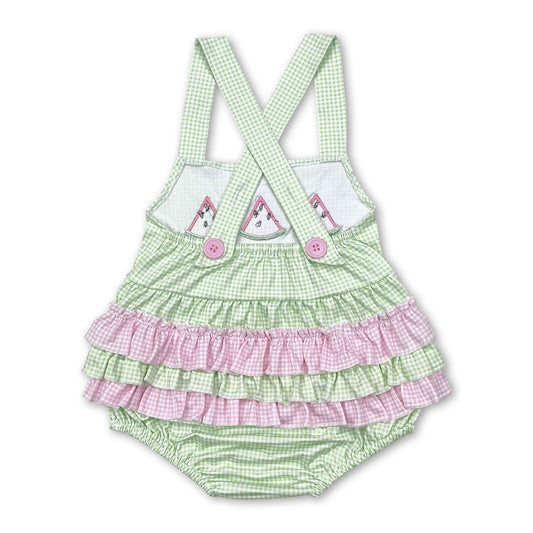 Flutter sleeves watermelon baby girls summer romper