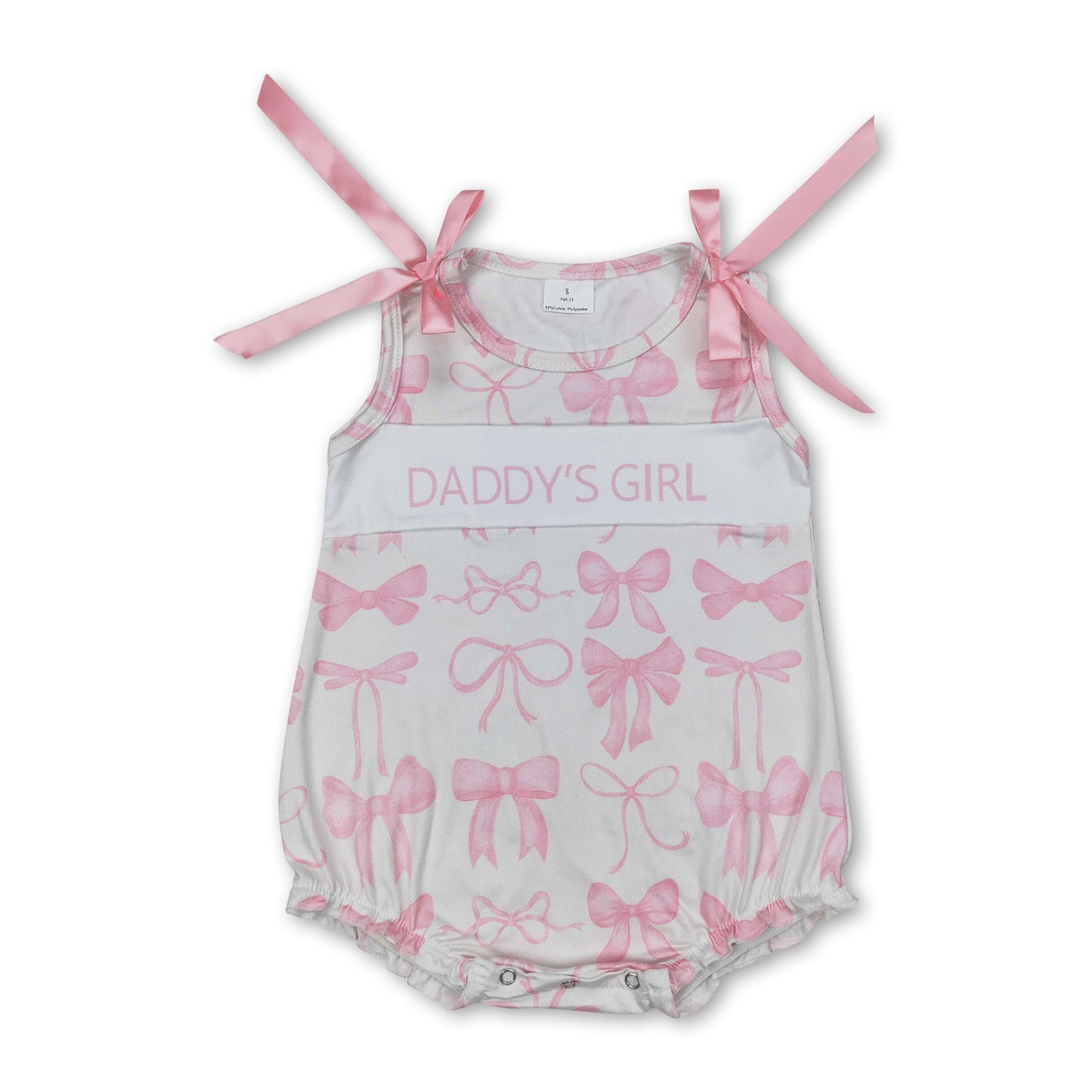 Ärmelloser rosafarbener Strampler mit Schleife „Daddy's Girl“ für den Sommer