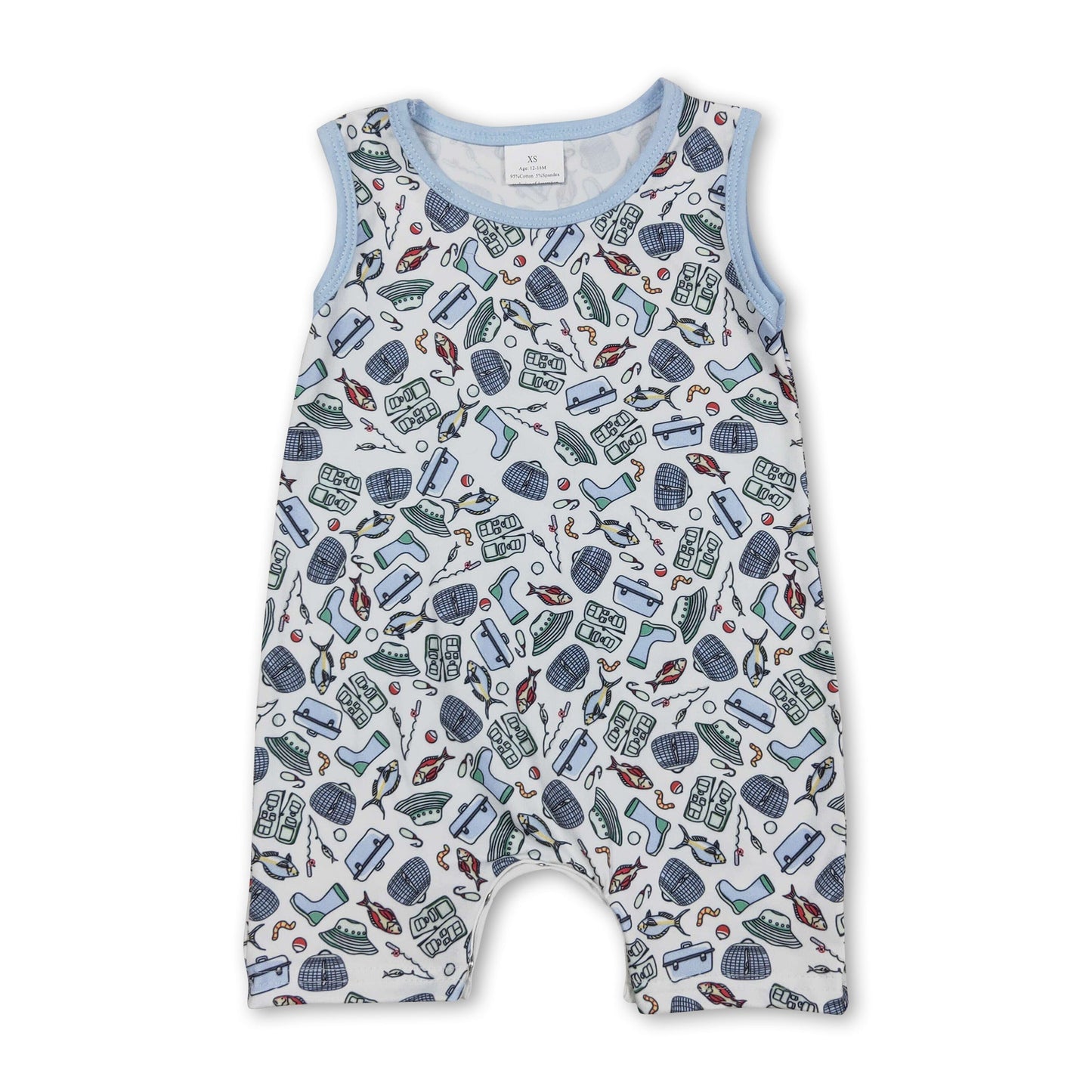 Ärmellose Stiefel Kunstköder Angeln Strampler für Baby-Jungen