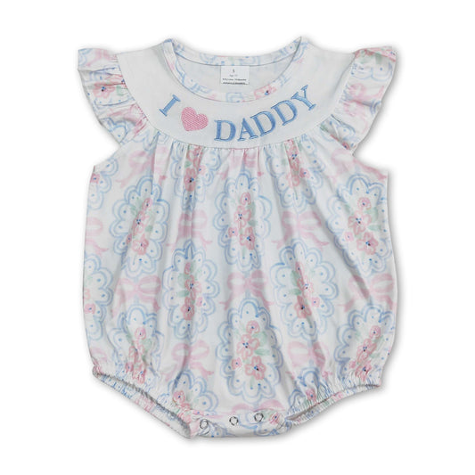 Ich liebe Papa Blumen Schleife Baby Mädchen Sommer Strampler