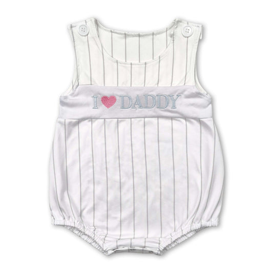 Ich liebe ärmellosen Strampler mit Streifen für Baby-Jungen „Papa“