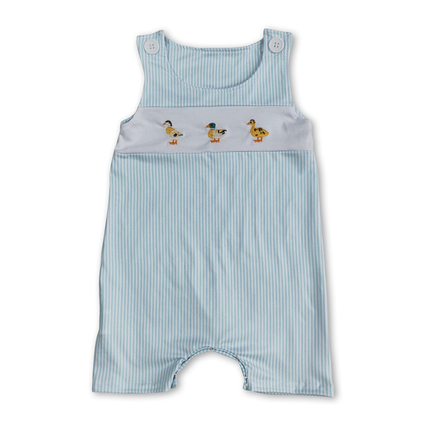 Ärmelloser hellblauer Strampler mit Streifen für Baby Jungen