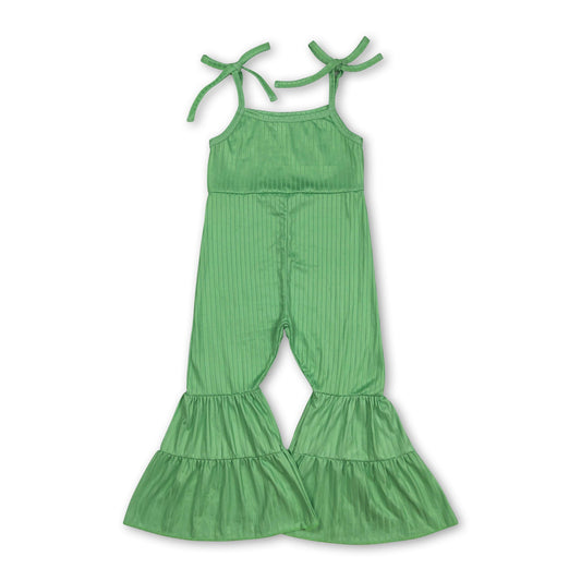 Grüne Träger Patchwork Rüschen Overall für Mädchen