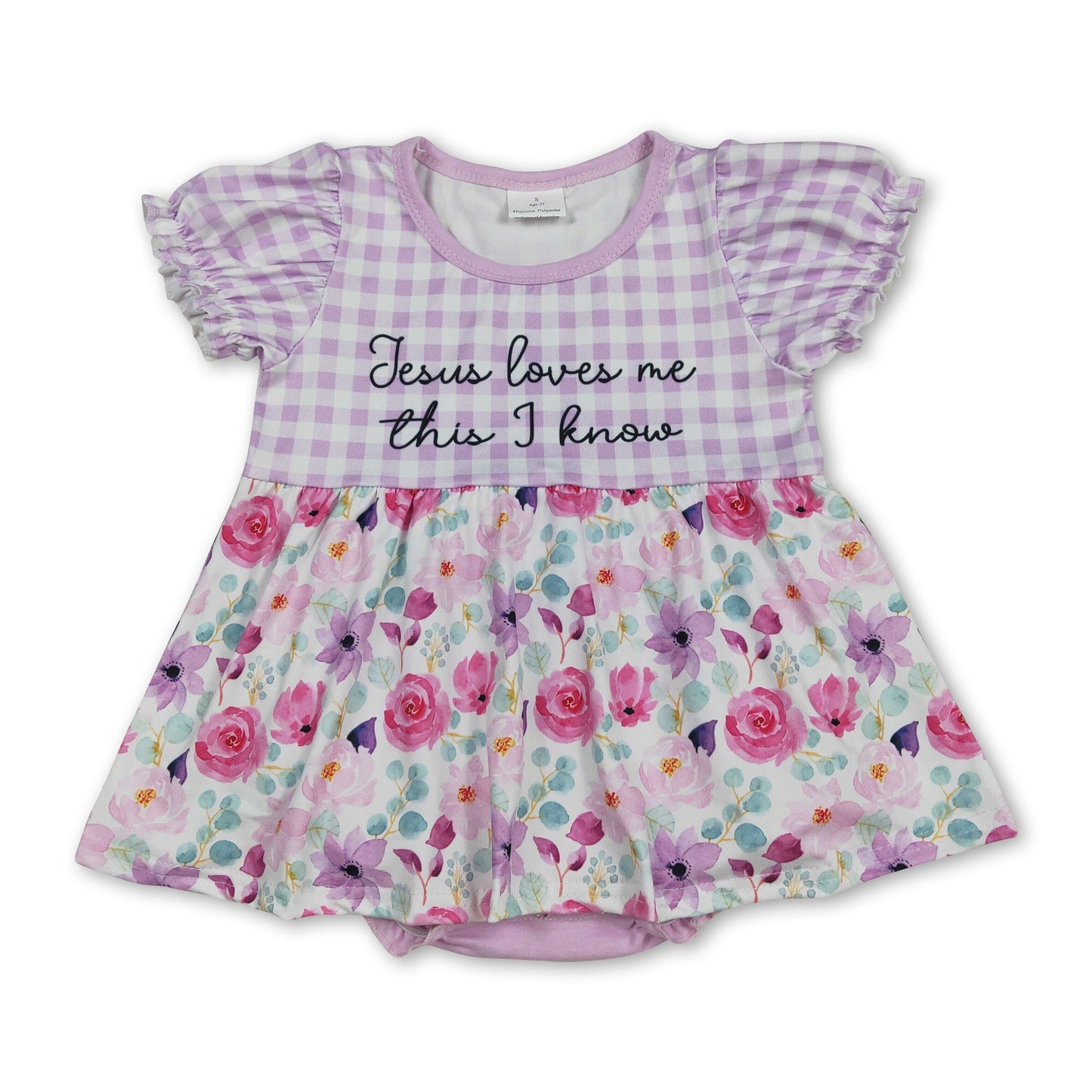 Jesus liebt mich, das weiß ich, Blumen-Strampler für Baby-Mädchen