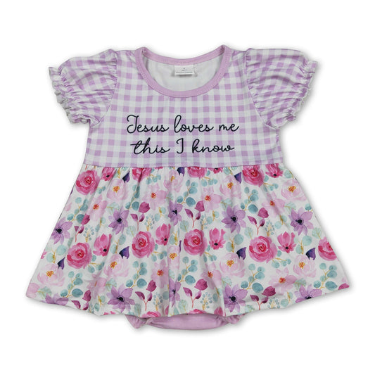 Jesus liebt mich, das weiß ich, Blumen-Strampler für Baby-Mädchen