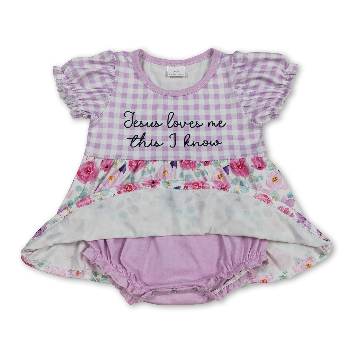 Jesus liebt mich, das weiß ich, Blumen-Strampler für Baby-Mädchen