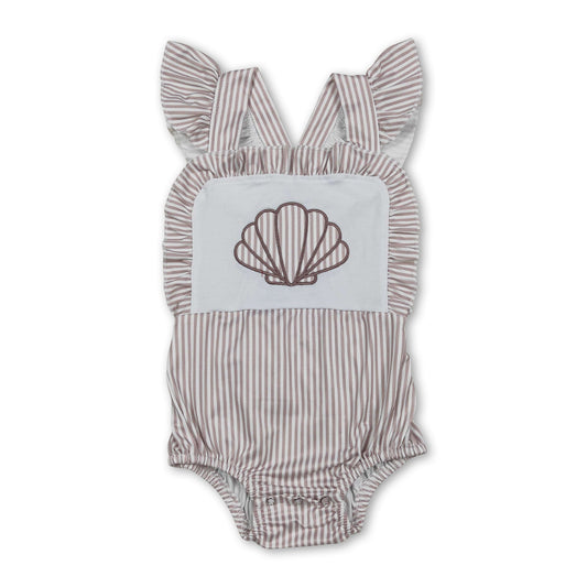 Gestreifter Babystrampler für Mädchen mit Flügelärmeln