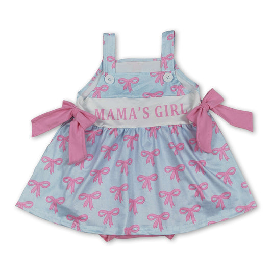 Träger Mama's Girl Schleife Baby Mädchen Sommer Strampler
