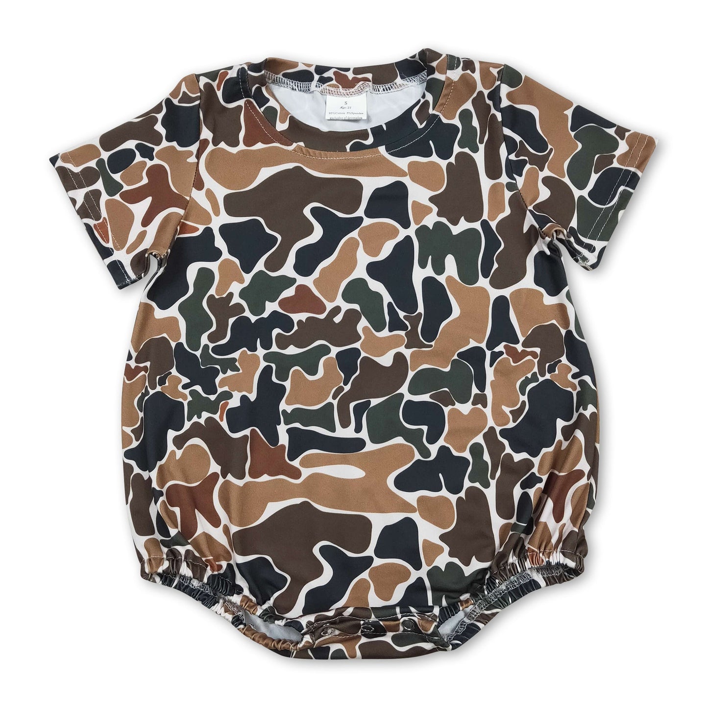 Kurzarm-Strampler für Baby-Jungen, brauner Camouflage-Look, für den Sommer