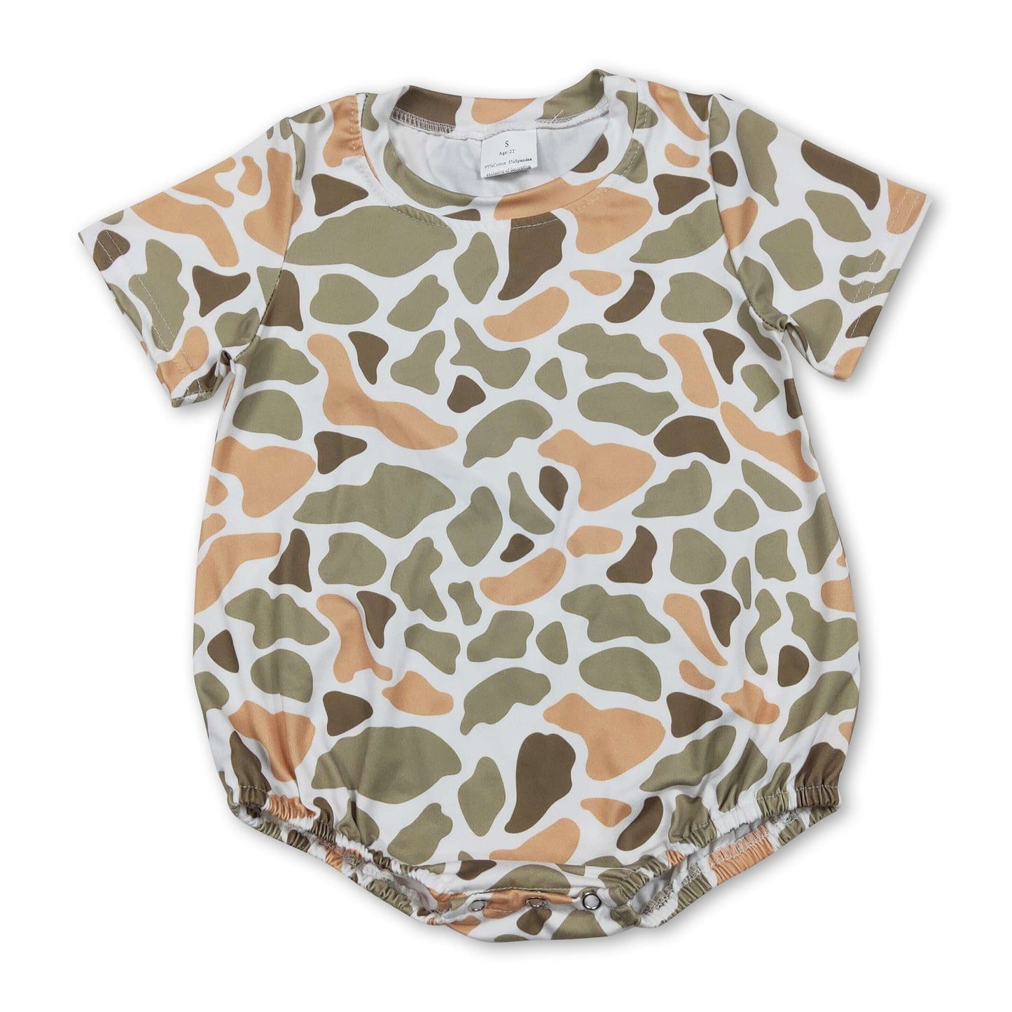 Kurzärmeliger Baby-Jungen-Sommerstrampler in Grün-Camouflage
