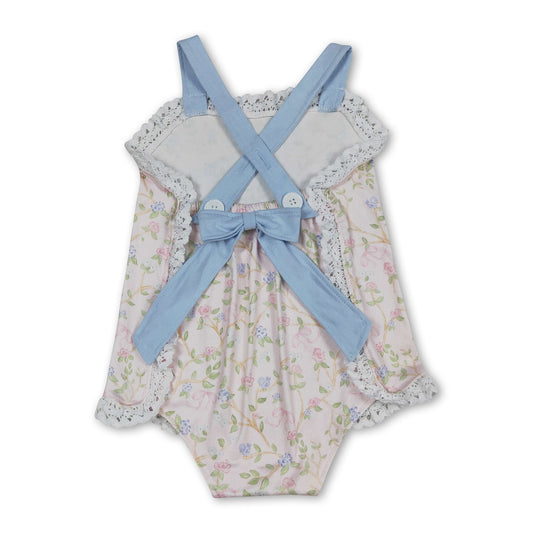 Träger Rüschen Blumen Baby Mädchen Sommer Strampler