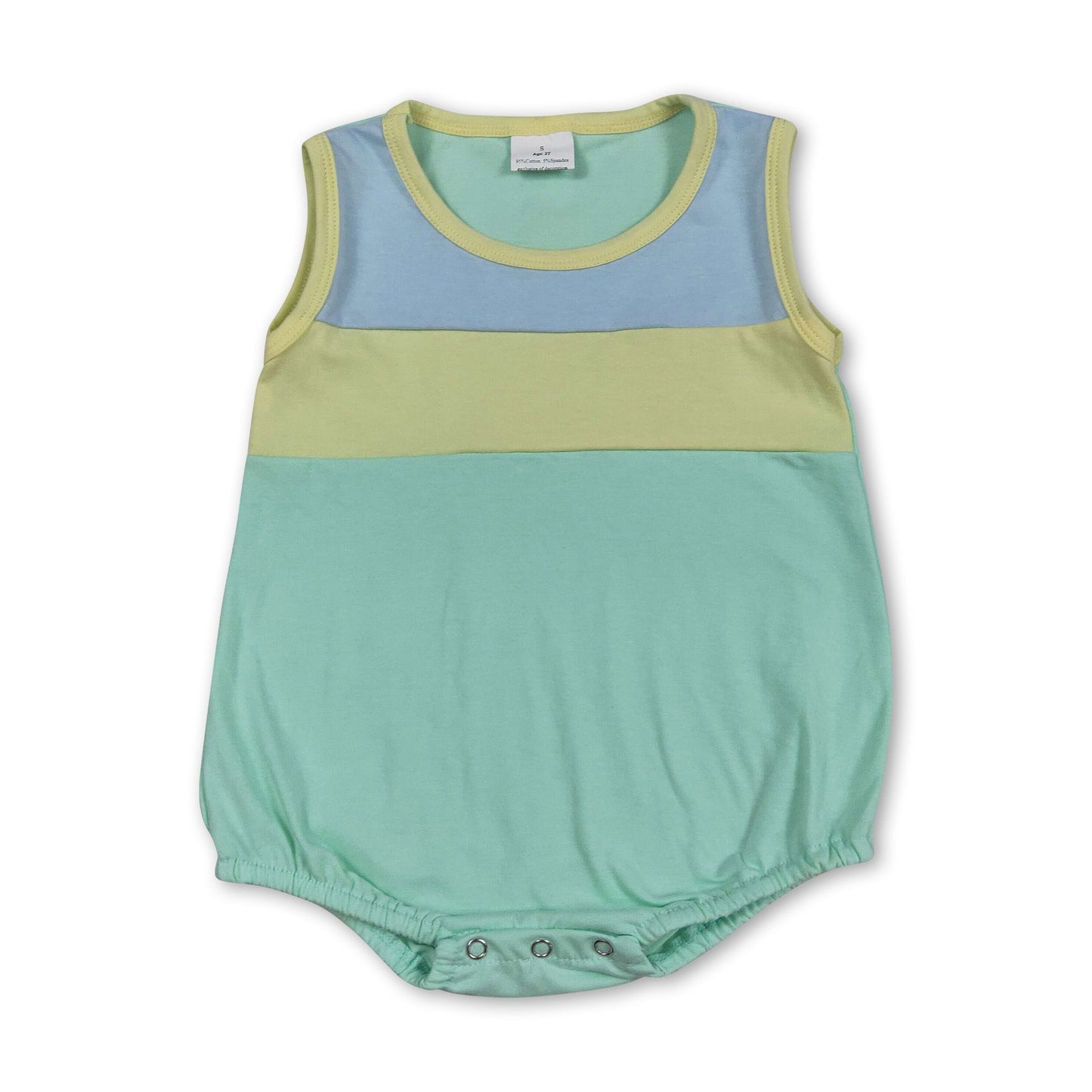 Ärmelloser Baumwoll-Patchwork-Strampler für Baby Jungen für den Sommer