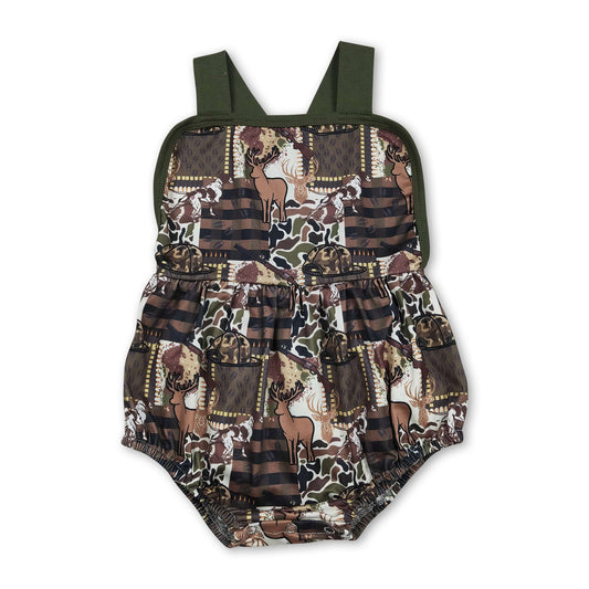 Träger Reh Streifen Camouflage Baby Strampler Sommer