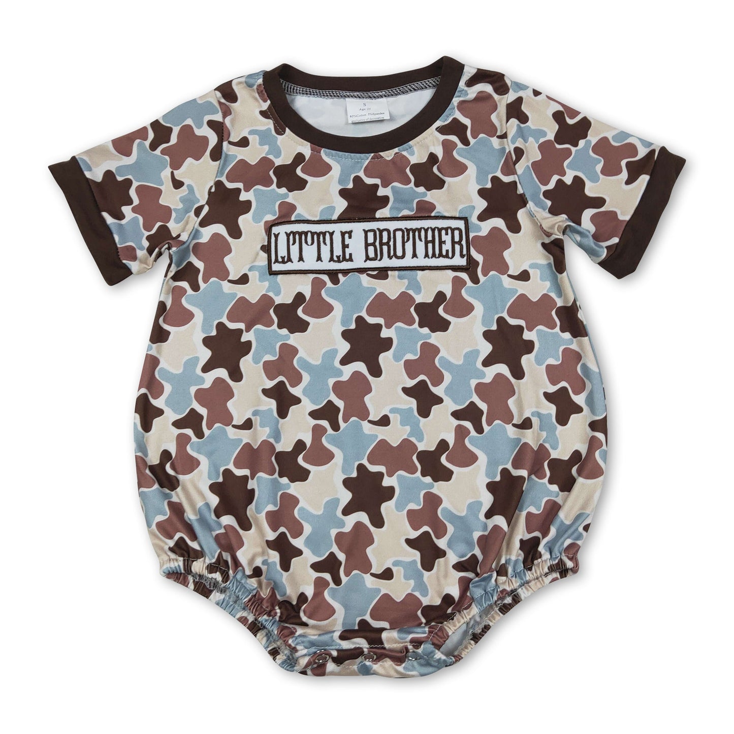 Kleiner Bruder Stickerei Camouflage Baby Strampler