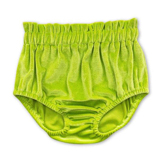 Grüne Samt-Bummies für Baby-Mädchen