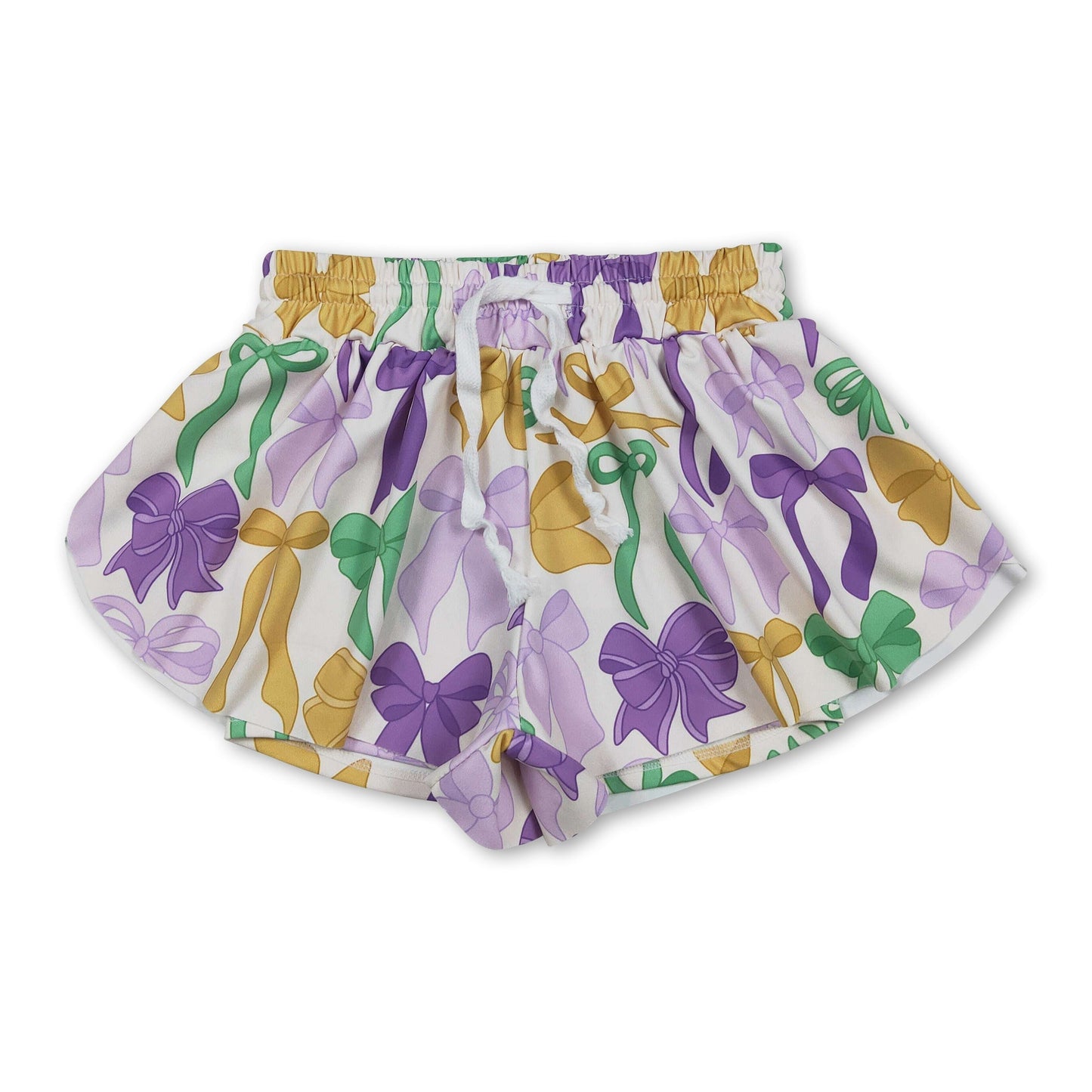 Lila grüne gelbe Schleife Kinder Mädchen Fasching aktive Shorts