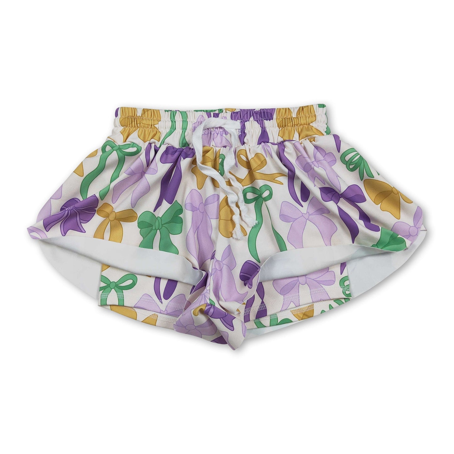 Lila grüne gelbe Schleife Kinder Mädchen Fasching aktive Shorts