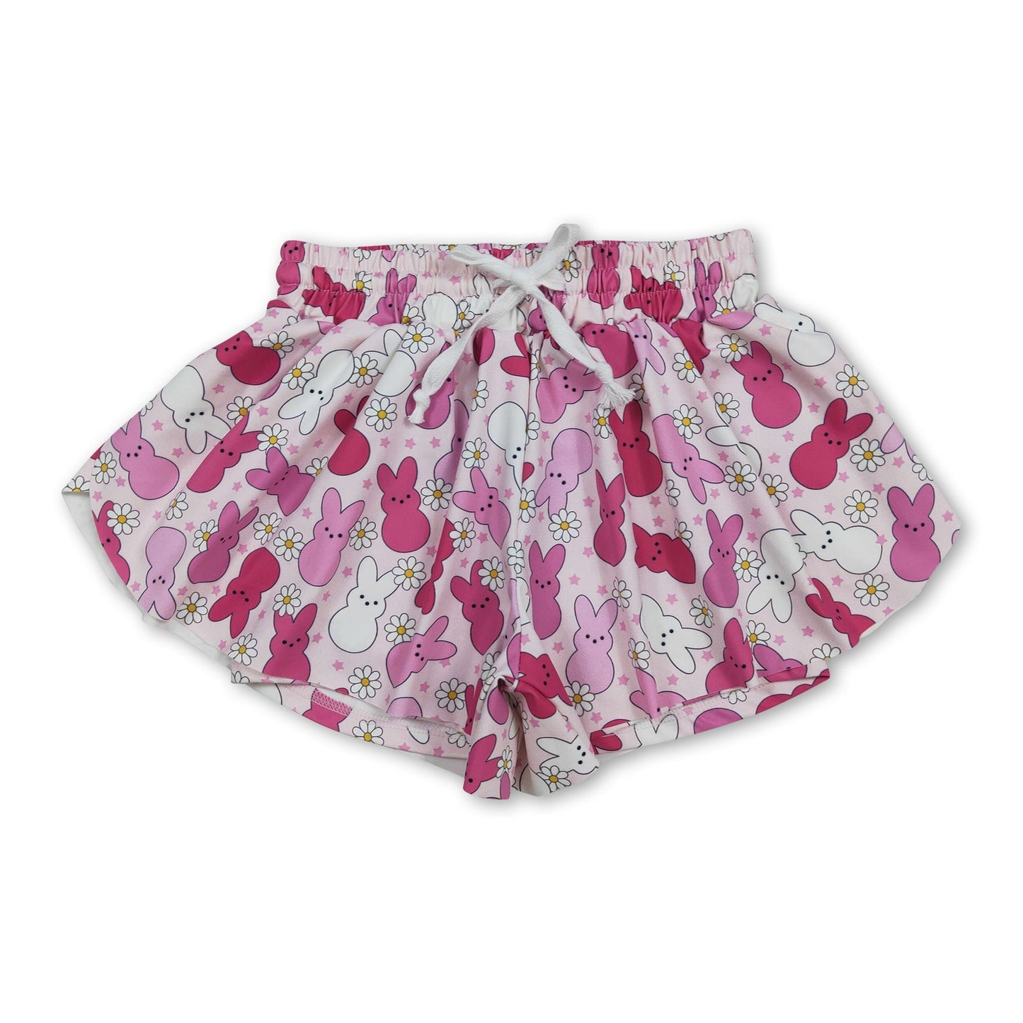 Florale rosa-weiße Hasen-Kinder-Mädchen-Oster-Active-Shorts