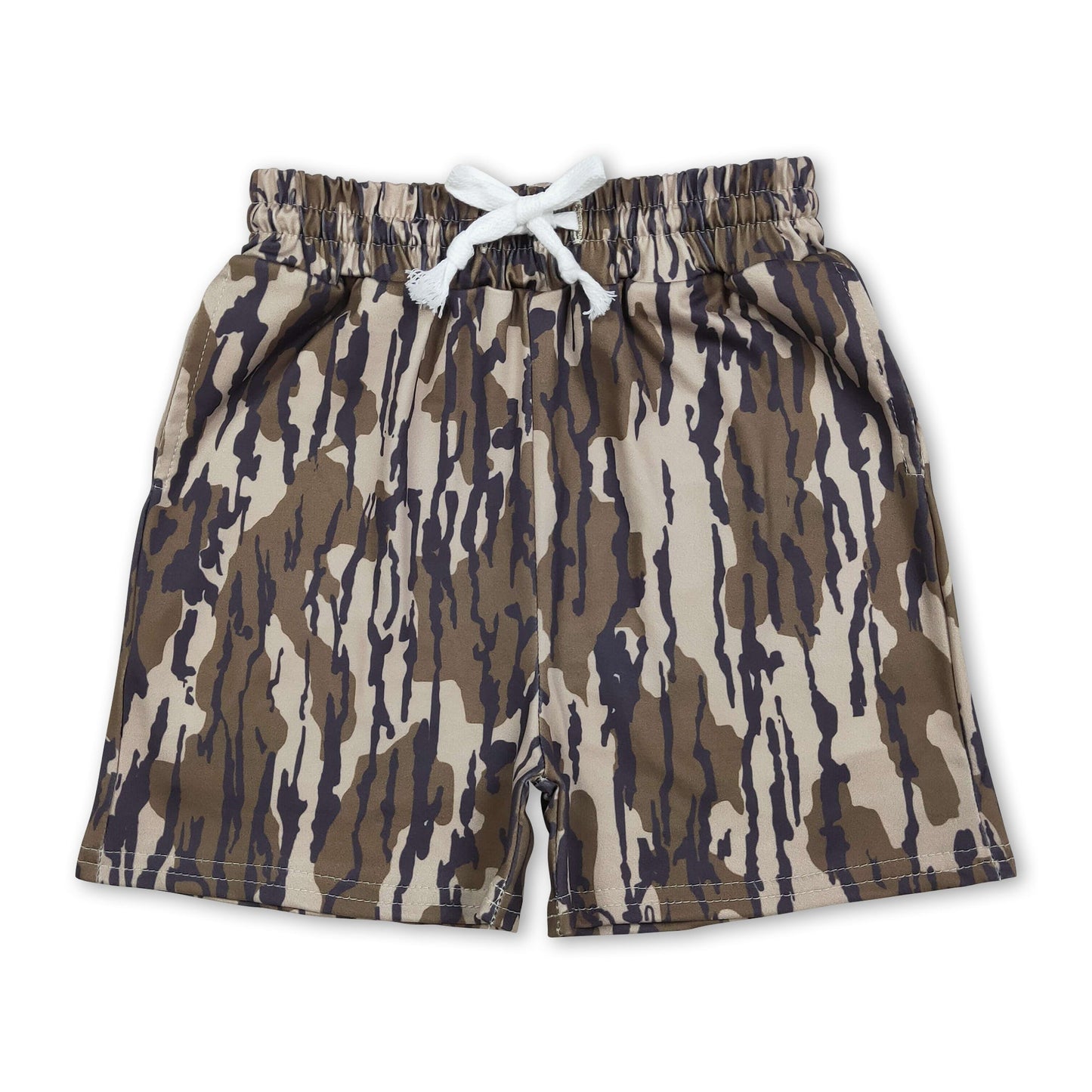 Kinder-Sommershorts in Oliv-Camo für Jungen