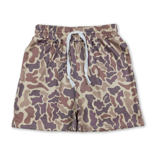 Khaki Camo Shorts für Jungen mit elastischem Bund und Taschen