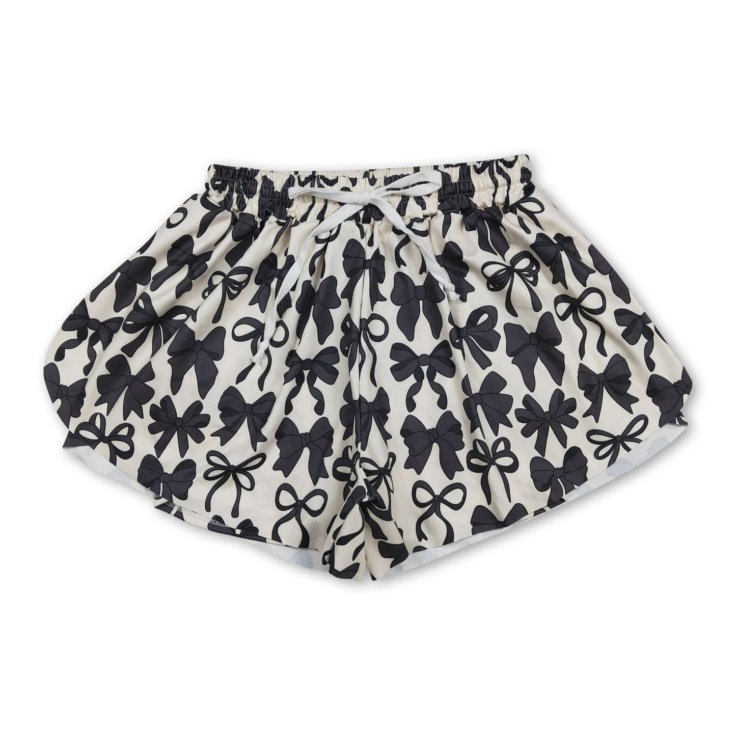 Schwarze Schleifen-Sportshorts für erwachsene Frauen für den Sommer