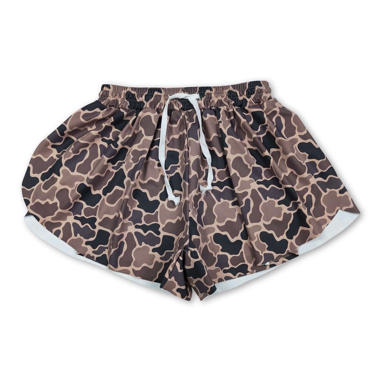 Braune Camo-Shorts für Damen, Sommer