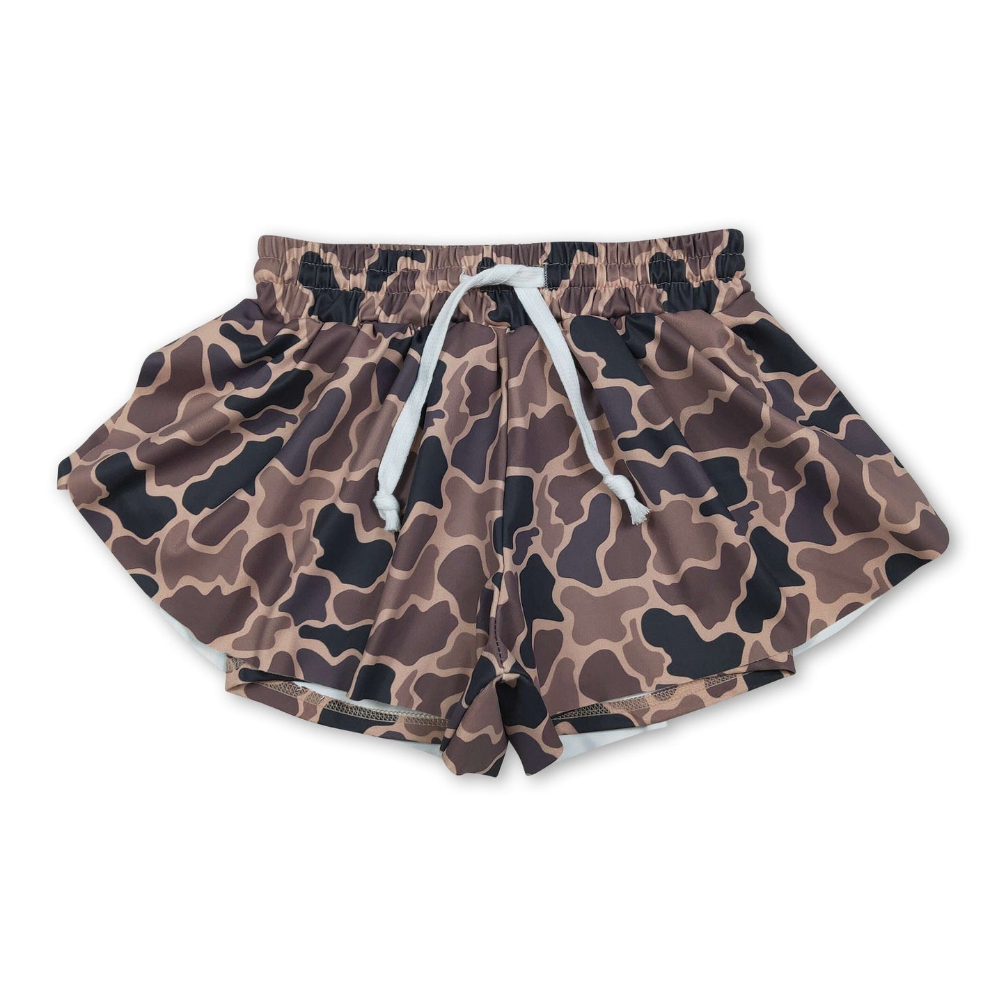 Braune Camouflage Kinder Mädchen Sommer Active Yoga Shorts