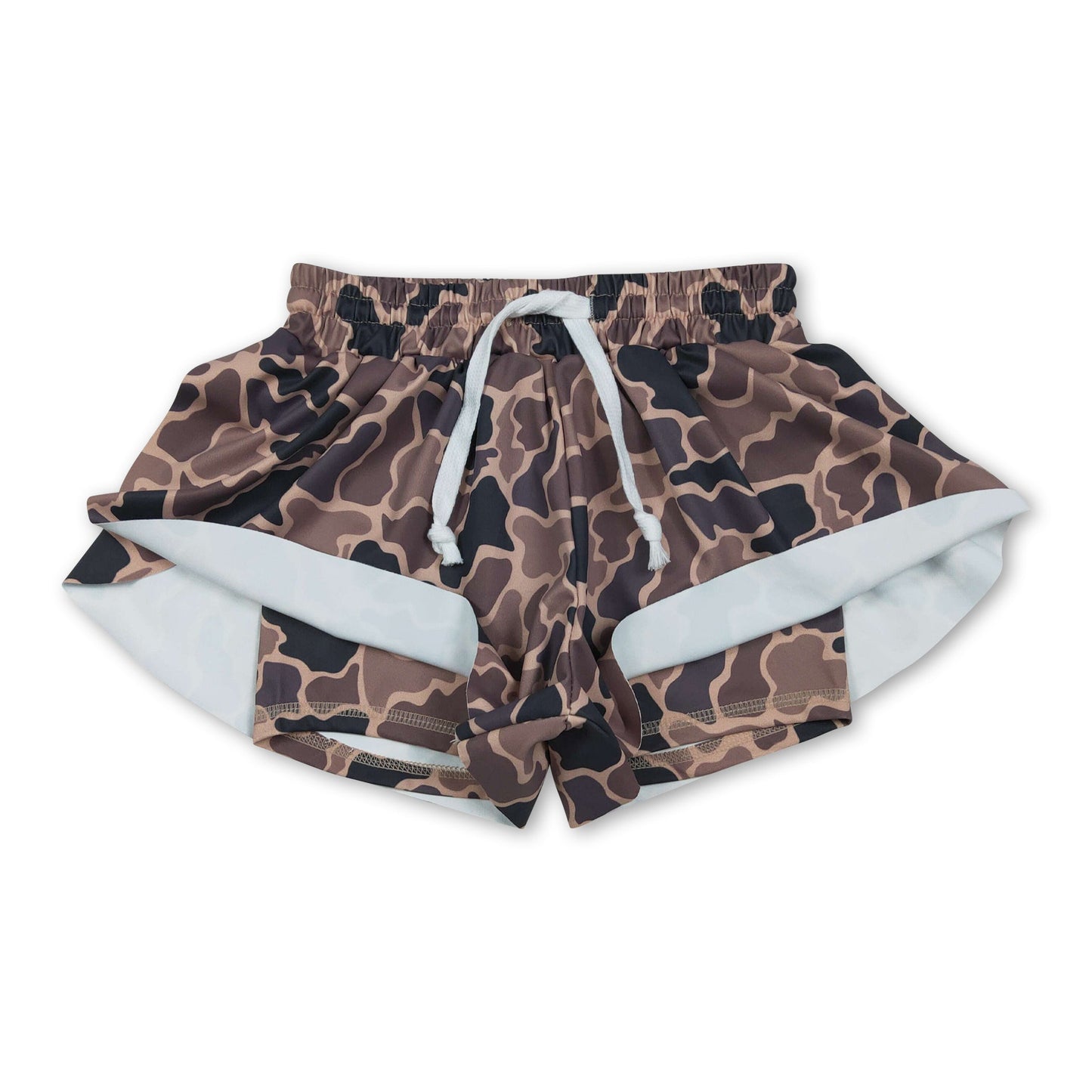 Braune Camouflage Kinder Mädchen Sommer Active Yoga Shorts