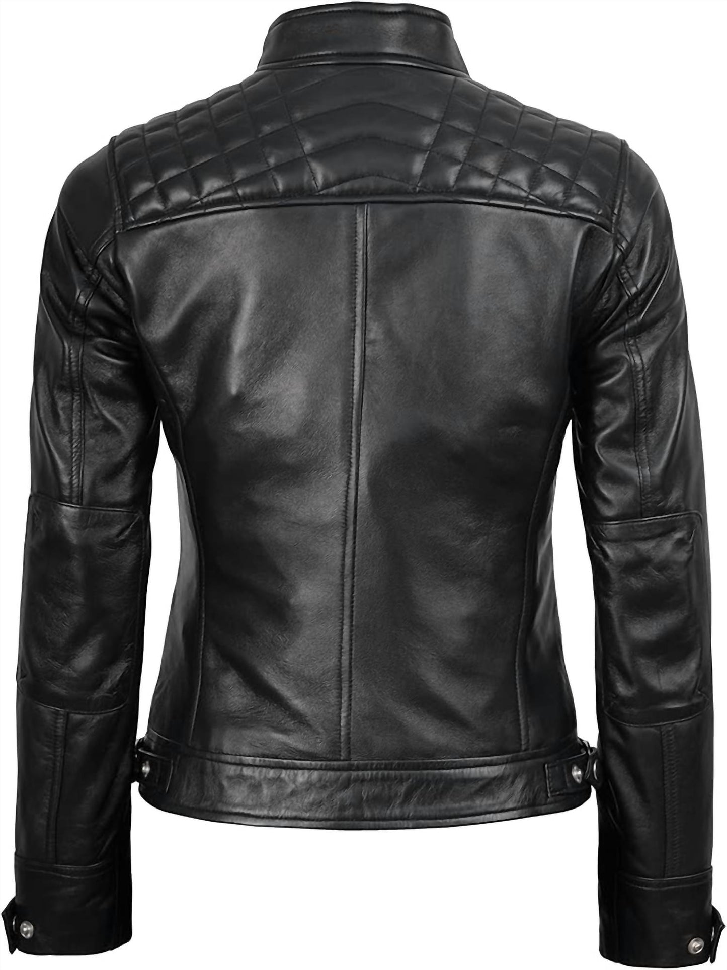 Damen-Lederjacke mit echten Diamanten