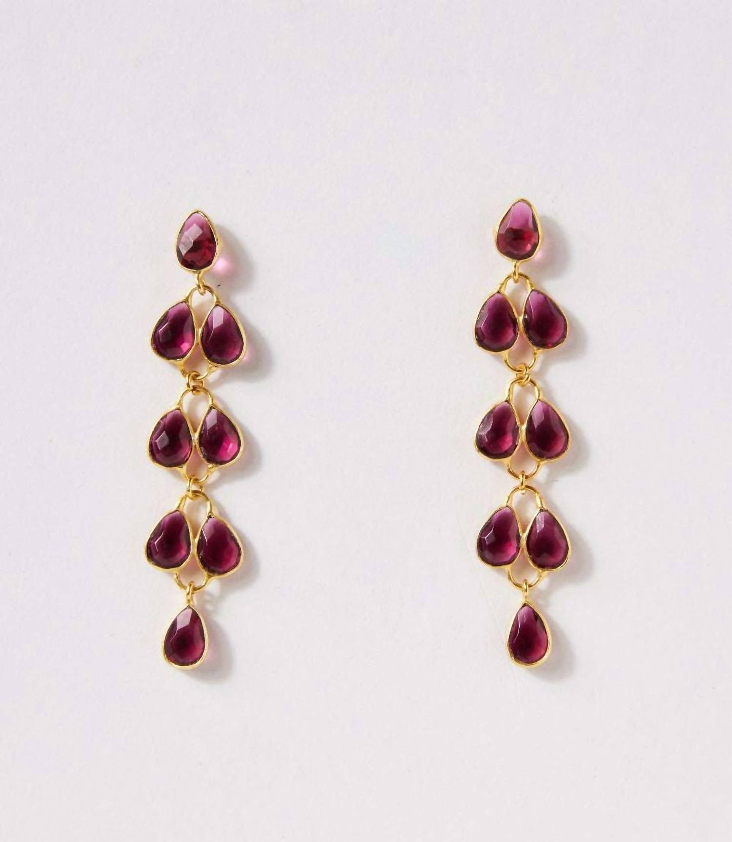 Women's Feather Drop Gemstone Earrings