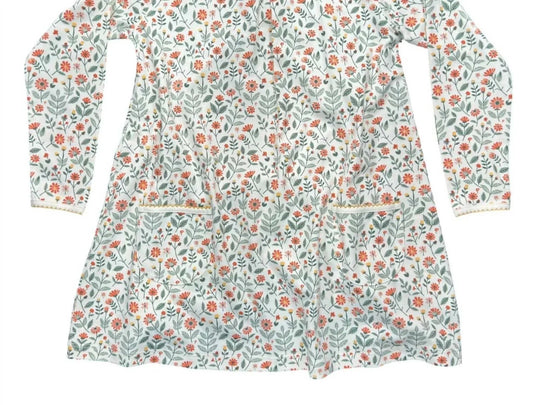 Mädchen Langarm-Kleid mit Taschen und Dreh-Effekt