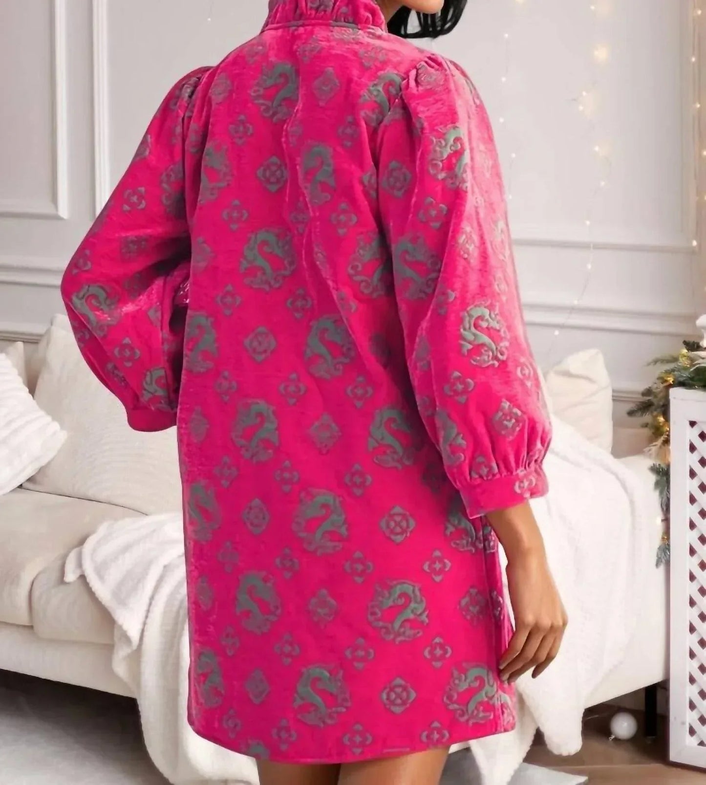 Gretchen Button Down Jacquard Dress