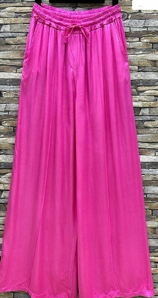 Women's Satin Feel Wide Leg Pants