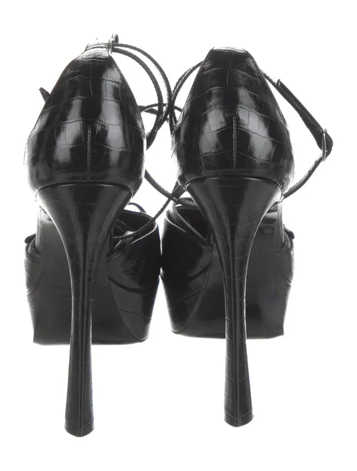 Gebrauchte Damen-D'Orsay-Pumps aus geprägtem Leder