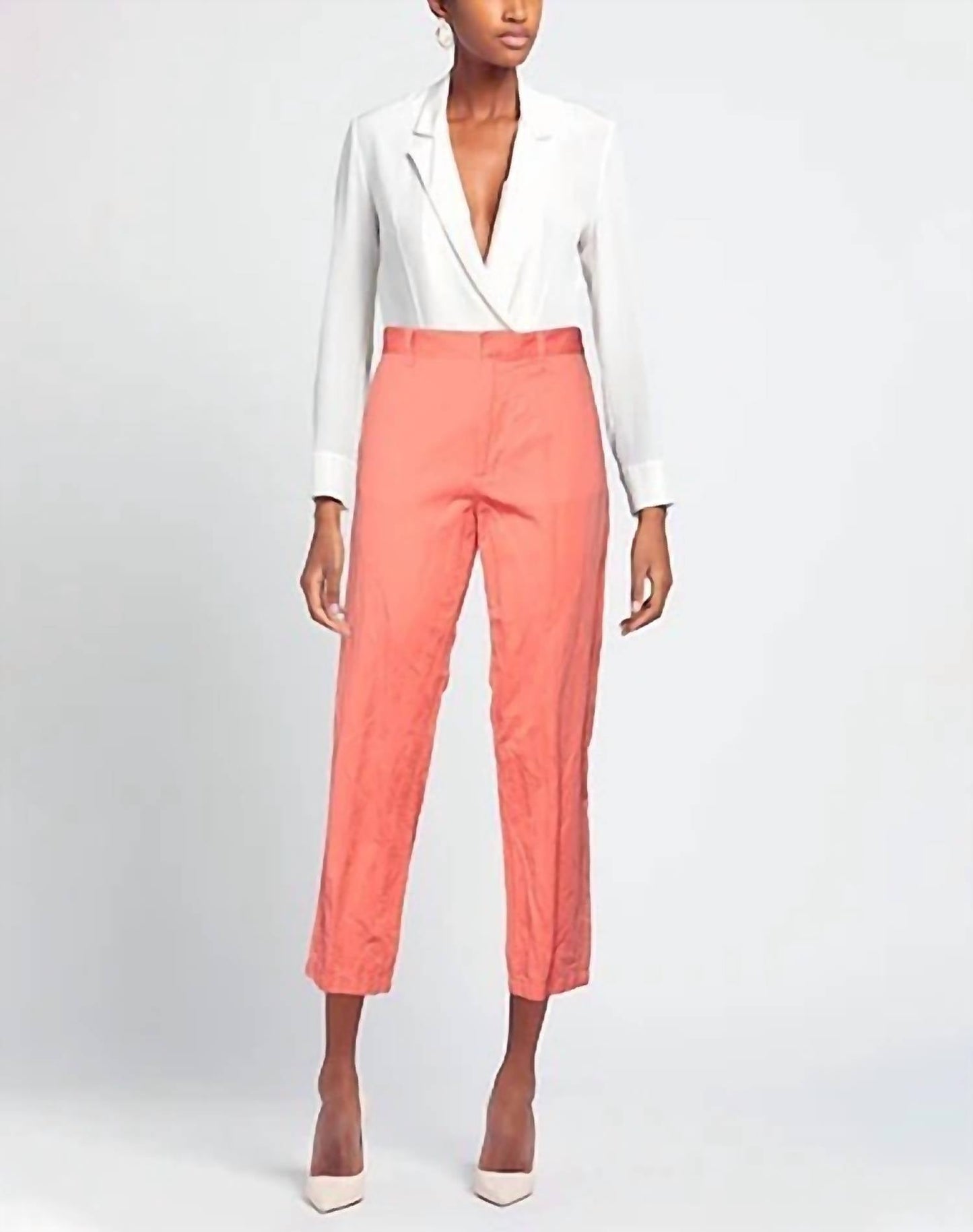 High Waist Cropped Straight Leg Pants