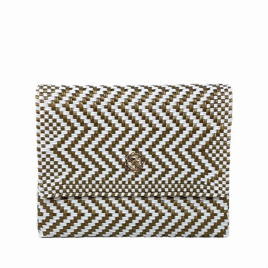 Women's Handmade Chevron Long Metal Chain Crossbody Bag