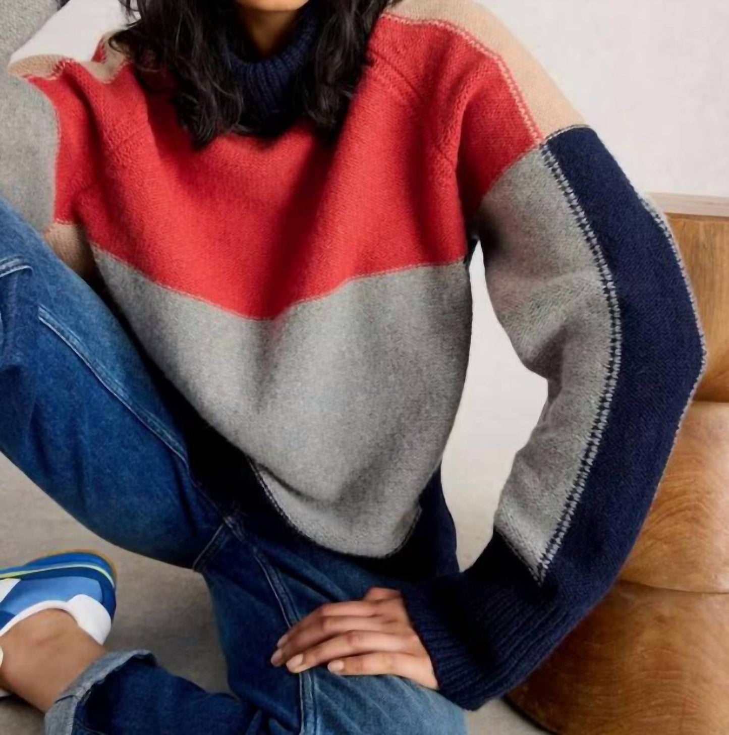 Mary Colorblock Rollkragenpullover