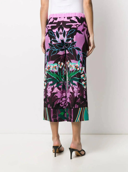 Culottes With Orchid Print Pants